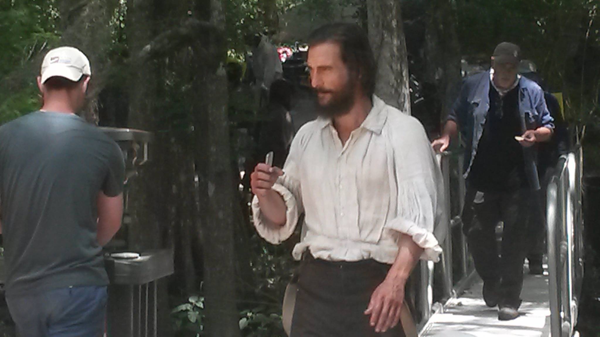 Matthew McConaughey filming on Aluminum Gangway