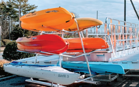 Waterfront Dockside Custom Aluminum Kayak Rack Paddle board rack